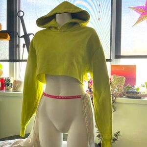 LIME CROP HOODIE